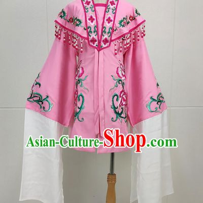 Chinese Beijing Opera Princess Clothing Peking Opera Hua Tan Embroidered Pink Cape Traditional Shaoxing Opera Actress Garment