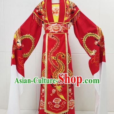 Chinese Beijing Opera Hua Tan Clothing Traditional Shaoxing Opera Empress Red Dress Garments