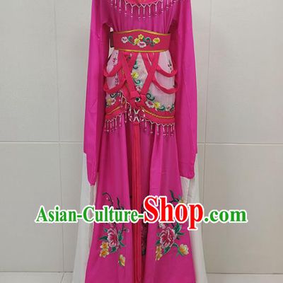 Chinese Beijing Opera Actress Clothing Traditional Peking Opera Hua Tan Princess Rosy Dress Garments