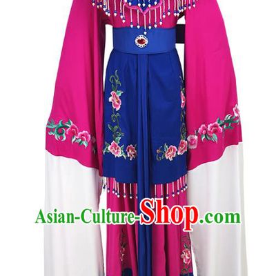 Chinese Traditional Shaoxing Opera Actress Garment Beijing Opera Young Beauty Clothing Peking Opera Cui Yingying Rosy Dress