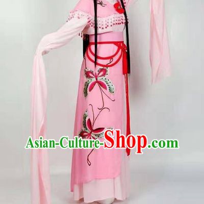 Chinese Shaoxing Opera Actress Zhu Yingtai Garment Beijing Opera Hua Tan Clothing Traditional Peking Opera Diva Pink Dress