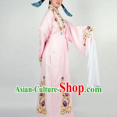 China Traditional Peking Opera Xiaosheng Pink Robe Garment Shaoxing Opera Scholar Clothing