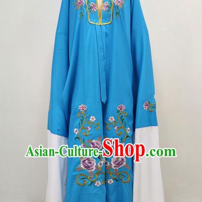 China Traditional Beijing Opera Young Man Blue Cape Shaoxing Opera Clothing Peking Opera Scholar Garment Costume