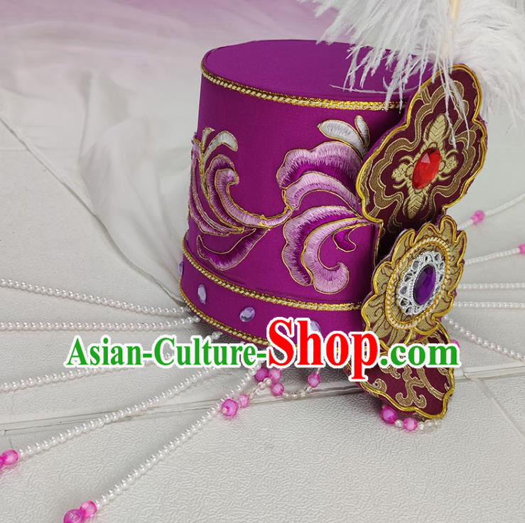 China Beijing Opera Hua Tan Headwear Shaoxing Opera Princess Feather Hat China Beijing Opera Hua Tan Headwear Shaoxing Opera Princess Feather Hat