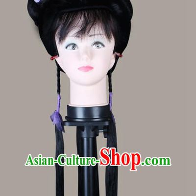 China Beijing Opera Young Lady Headwear Shaoxing Opera Servant Girl Wigs Sheath