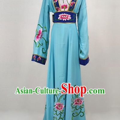 Chinese Traditional Peking Opera Actress Blue Dress Shaoxing Opera Fairy Garment Beijing Opera Hua Tan Clothing