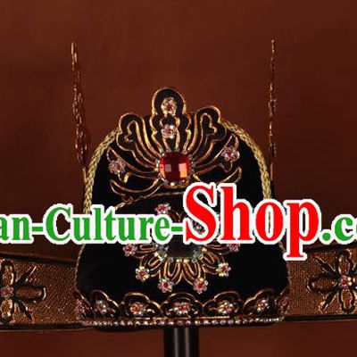 China Traditional Peking Opera Xiaosheng Headdress Beijing Opera Headwear Shaoxing Opera Scholar Hat