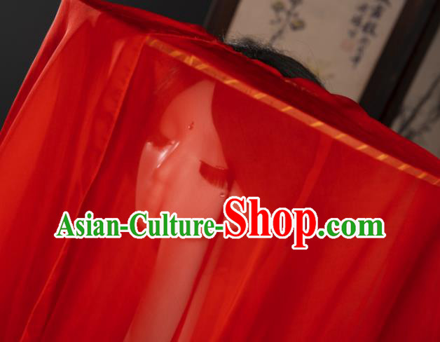 China Traditional Ming Dynasty Swordswoman Red Veil Headwear Ancient Princess Bamboo Hat China Traditional Ming Dynasty Swordswoman Red Veil Headwear Ancient Princess Bamboo Hat