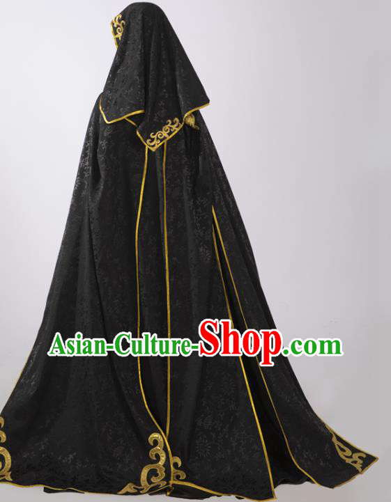 Chinese Ancient Swordsman Black Hanfu Clothing Traditional Cosplay Chivalrous Knight Garment Costumes Chinese Ancient Swordsman Black Hanfu Clothing Traditional Cosplay Chivalrous Knight Garment Costumes