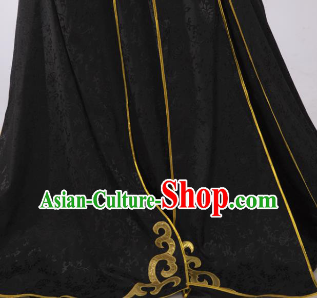 Chinese Ancient Swordsman Black Hanfu Clothing Traditional Cosplay Chivalrous Knight Garment Costumes Chinese Ancient Swordsman Black Hanfu Clothing Traditional Cosplay Chivalrous Knight Garment Costumes
