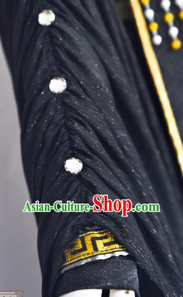 Chinese Ancient Royal Highness Hanfu Clothing Drama Cosplay Tang Dynasty King Black Garment Costumes Chinese Ancient Royal Highness Hanfu Clothing Drama Cosplay Tang Dynasty King Black Garment Costumes