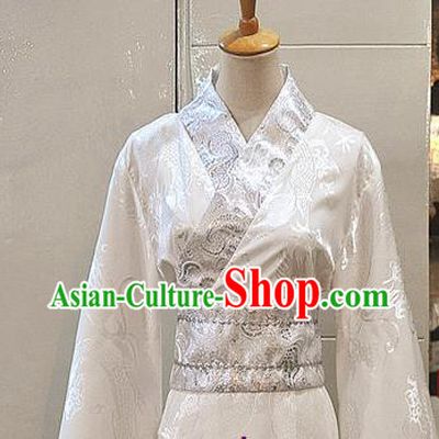 Chinese Han Dynasty Prince Garment Costumes Ancient Scholar Hanfu Clothing Drama Cosplay Nobility Childe White Apparels