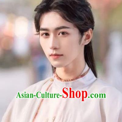 Chinese Ancient Noble Childe Headdress Tang Dynasty Prince Toupee Hairpieces Cosplay Drama Swordsman Black Wigs