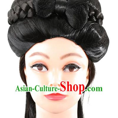 China Traditional Drama The Condor Heroes Xiao Long Nv Hair Accessories Ancient Swordswoman Wigs Song Dynasty Female Knight Chignon Hairpieces