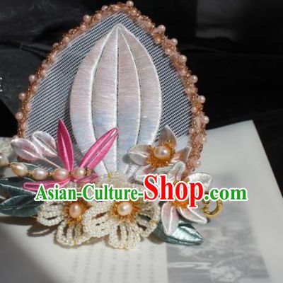 China Song Dynasty Imperial Consort Headpieces Traditional Hanfu Hair Accessories Ancient Court Woman Beads Flowers Hair Crown