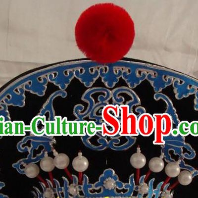 China Beijing Opera Warrior Black Hat Opera Performance Wusheng Hair Accessories Traditional Peking Opera Takefu Helmet Headwear