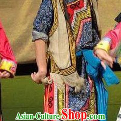 China Qiang Ethnic Bridegroom Garment Costumes Traditional Sichuan Nationality Male Outfits Clothing and Hat
