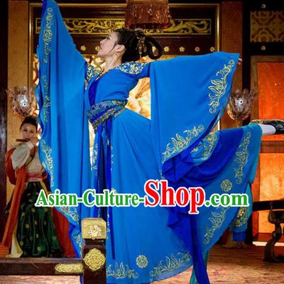 China Ancient Imperial Consort Blue Hanfu Dress Cosplay Ming Dynasty Court Beauty Dance Garments Traditional Drama The Four Die Wu Clothing