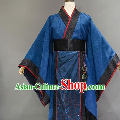 Chinese Han Dynasty Royal Highness Apparels Ancient Lord Hanfu Clothing Drama Romance of The Three Kingdoms Liu Bei Garment Costume