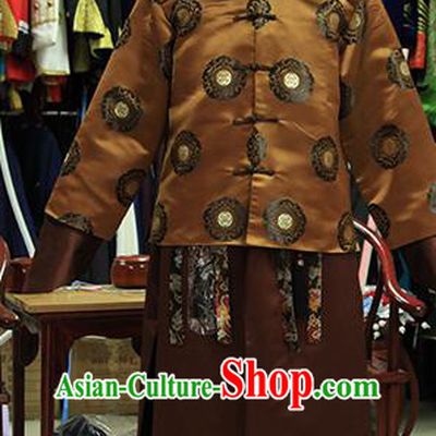 Chinese Qing Dynasty Imperial Bodyguard Mandarin Jacket and Robe Apparels Ancient Swordsman Clothing Drama Story of Yanxi Palace Fu Heng Garment Costume