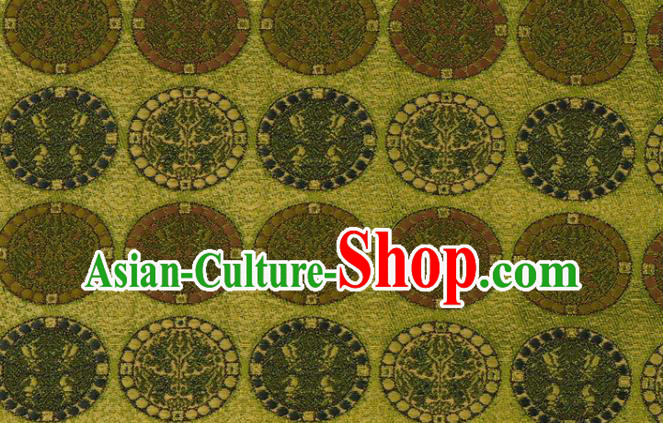 Japanese Classical Lion Pattern Damask Traditional Cloth Fabric Kimono Green Brocade Nishijin Tapestry Satin Japanese Classical Lion Pattern Damask Traditional Cloth Fabric Kimono Green Brocade Nishijin Tapestry Satin