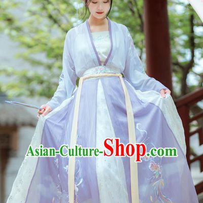 China Ancient Patrician Lady Purple Hanfu Dress Antique Song Dynasty Garments Traditional Historical Clothing Full Set