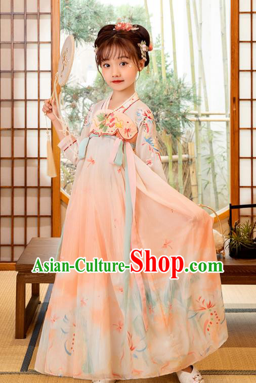 Chinese Girl Princess Garments Children Classical Dance Performance Clothing Traditional Hanfu Dress Chinese Girl Princess Garments Children Classical Dance Performance Clothing Traditional Hanfu Dress