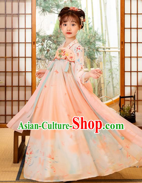 Chinese Girl Princess Garments Children Classical Dance Performance Clothing Traditional Hanfu Dress Chinese Girl Princess Garments Children Classical Dance Performance Clothing Traditional Hanfu Dress