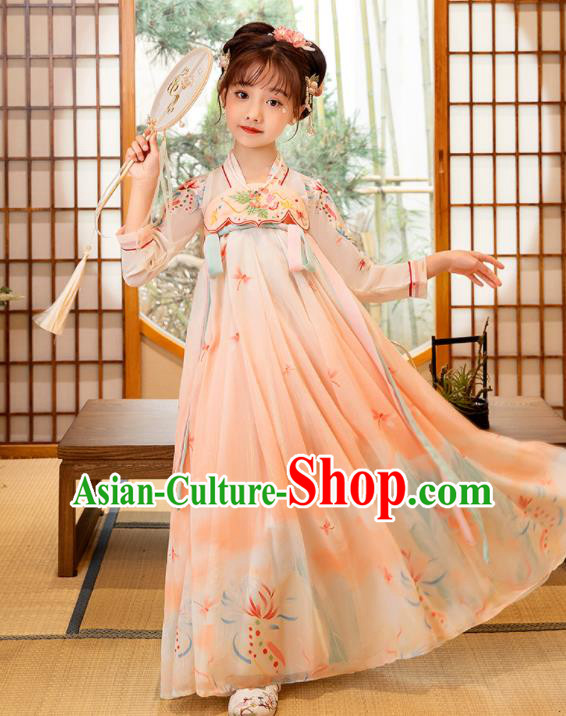 Chinese Girl Princess Garments Children Classical Dance Performance Clothing Traditional Hanfu Dress Chinese Girl Princess Garments Children Classical Dance Performance Clothing Traditional Hanfu Dress