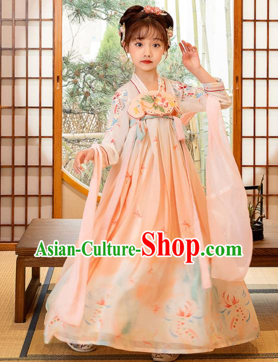 Chinese Girl Princess Garments Children Classical Dance Performance Clothing Traditional Hanfu Dress Chinese Girl Princess Garments Children Classical Dance Performance Clothing Traditional Hanfu Dress