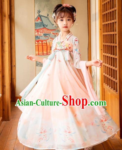 Chinese Girl Princess Garments Children Classical Dance Performance Clothing Traditional Hanfu Dress Chinese Girl Princess Garments Children Classical Dance Performance Clothing Traditional Hanfu Dress