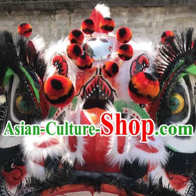 World Lion Dance Competition Black Lion Head Dragon Dancing Costumes Complete Set for Adult