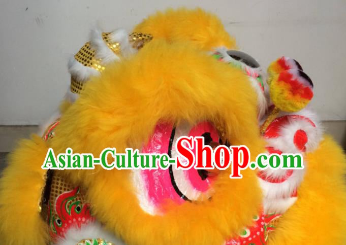 China Southern Lion Dance Performance Costumes Lion Dancing Competition Uniforms Handmade Yellow Fur Lion Head China Southern Lion Dance Performance Costumes Lion Dancing Competition Uniforms Handmade Yellow Fur Lion Head