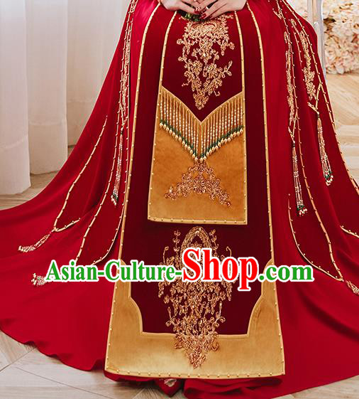 China Traditional Wedding Garment Costumes Classical Red Xiuhe Suits Embroidered Dress Bride Toast Clothing China Traditional Wedding Garment Costumes Classical Red Xiuhe Suits Embroidered Dress Bride Toast Clothing