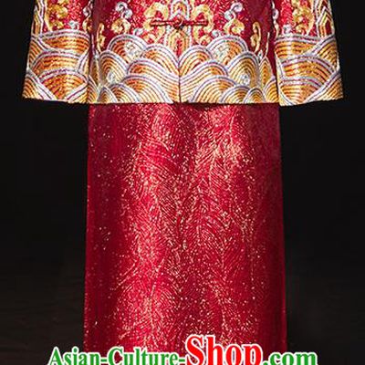 Chinese Tang Suit Embroidered Red Mandarin Jacket and Long Robe Ancient Bridegroom Clothing Traditional Wedding Male Xiuhe Uniforms