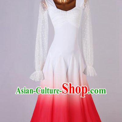 Professional Women Modern Dance Clothing Waltz Dance Red Dress Ballroom Dancing Fashion International Dance Competition Costume