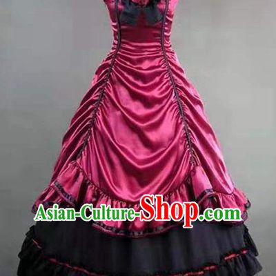 Top Western Court Garment Clothing Halloween Performance Formal Dress European Gothic Princess Rosy Dress