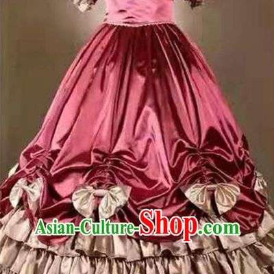 Top Halloween Performance Full Dress European Middle Ages Garment Clothing Gothic Princess Pink Dress Western Court Formal Costume