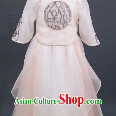 China Catwalks Fashion Children Performance Clothing Classical Dance Pink Dress Outfits Girl Chorus Garment Costumes