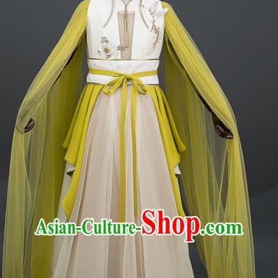 China Children Stage Show Clothing Classical Dance Dress Girl Chorus Garment Costumes Catwalks Fashion