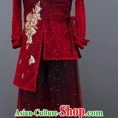 Top China Boys Performance Wear Children Catwalks Clothing Kids Classical Dance Costumes Chorus Red Uniforms