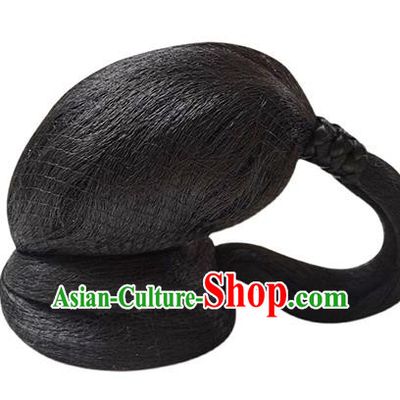China Ancient Noble Woman Wigs Traditional Drama The Sword and the Brocade Hanfu Hairpieces Ming Dynasty Marquise Wig Chignon