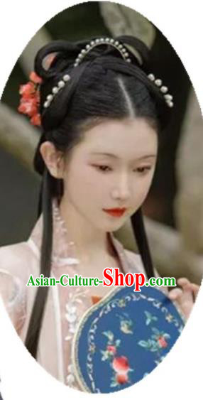 China Ancient Fairy Wigs Traditional Hanfu Hairpieces Ming Dynasty Court Princess Wig Sheath China Ancient Fairy Wigs Traditional Hanfu Hairpieces Ming Dynasty Court Princess Wig Sheath