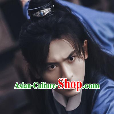 Handmade Chinese Song Dynasty Swordsman Wigs Ancient Young Knight Headwear Drama Word of Honor Wen Kexing Wig Chignon