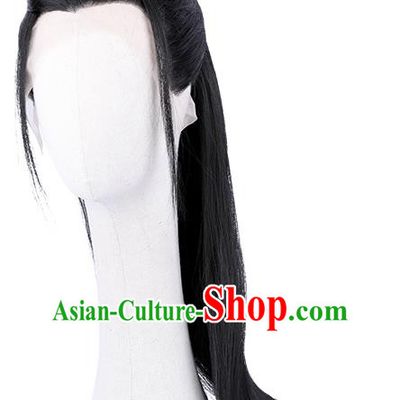 Handmade Chinese Song Dynasty Childe Wigs Ancient Swordsman Headwear Drama Word of Honor Zhou Zishu Wig Chignon