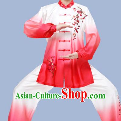 Chinese Kung Fu Embroidered Red Uniforms Wushu Competition Clothing Martial Arts Garment Costumes Tai Chi Clothing