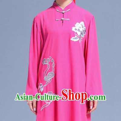 Professional Chinese Tai Ji Competition Clothing Martial Arts Rosy Outfits Tai Chi Performance Costumes Kung Fu Wushu Uniforms