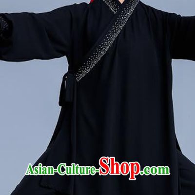 Professional Chinese Martial Arts Wushu Black Outfits Tai Chi Performance Costumes Kung Fu Competition Uniforms Tai Ji Clothing