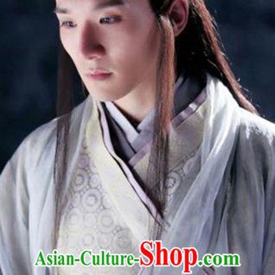 Handmade Chinese Tang Dynasty Prince Wigs Ancient Swordsman Headwear Drama Young Childe Chignon Headdress