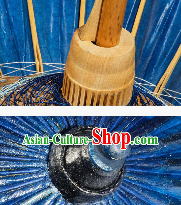 China Classical Umbrella Deep Blue Paper Umbrella Handmade Oil Paper Umbrella Traditional Dance Umbrellas China Classical Umbrella Deep Blue Paper Umbrella Handmade Oil Paper Umbrella Traditional Dance Umbrellas